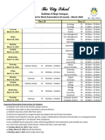 Mock 2023-24 O Level Date Sheet 