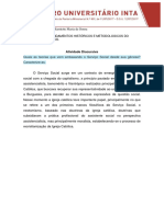 Atividade Discursiva de Fundamentos Históricos e Metodologicos Do Serviço Social