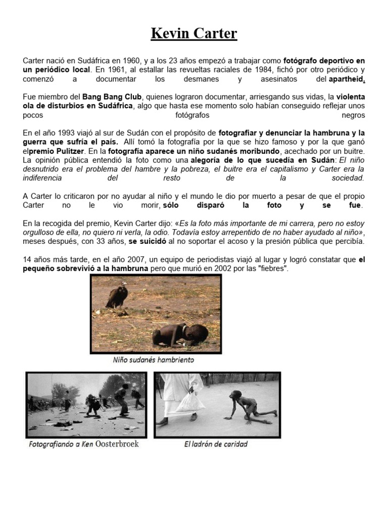 Kevin Carter | PDF | Historia