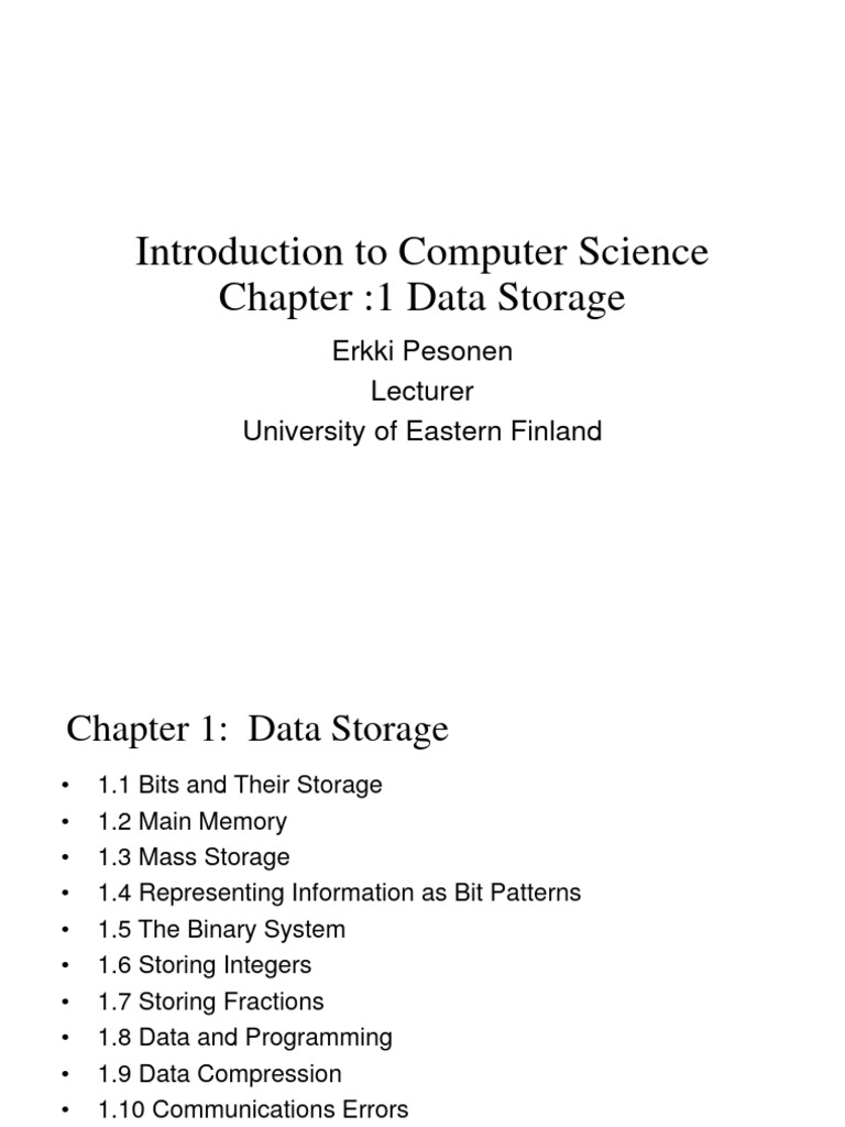 Computer Science An Overview Chapter 1 PDF Notes | PDF | Data ...