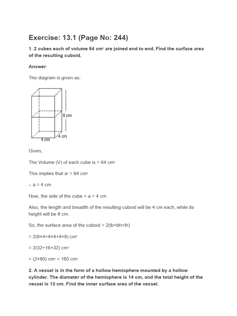 12 Surface Areas Volumes Pdf Sphere Volume