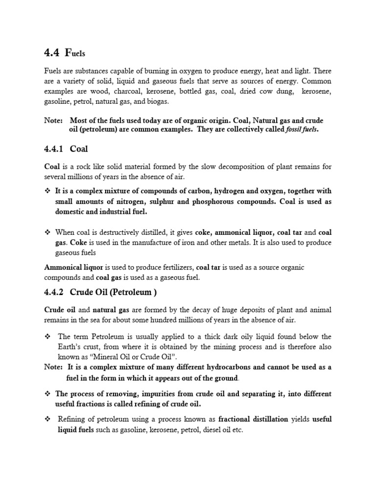 Overview of Fuels and Chemical Formulas | PDF | Mole (Unit) | Fuels