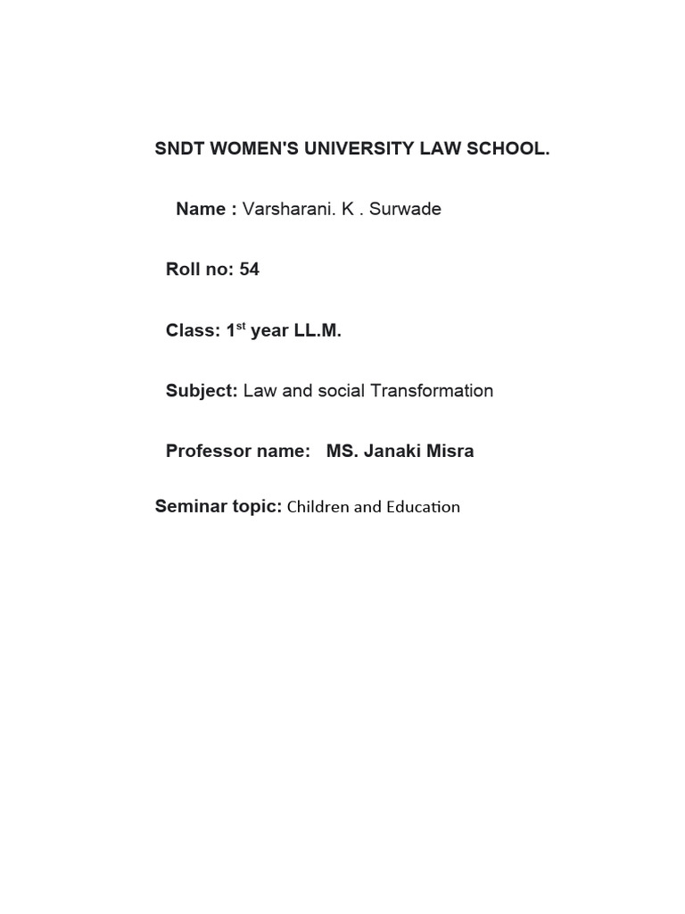 Law and social transformation project pdf convention on the rights