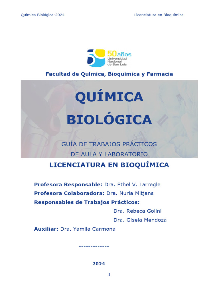 Guía Lic - Bioq.QcaBiol.2024-F | PDF | Enzima | Lactato deshidrogenasa