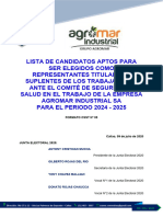 Lista de Candidatos Aptos Al CSST