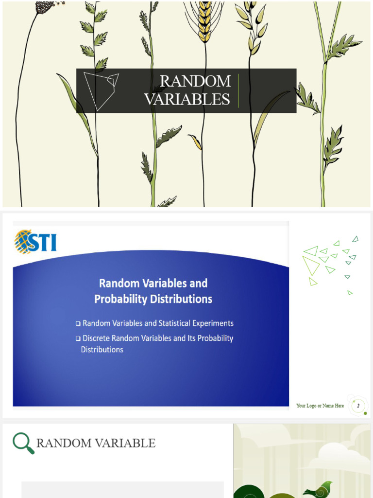 Random Variables | PDF | Probability Distribution | Random Variable
