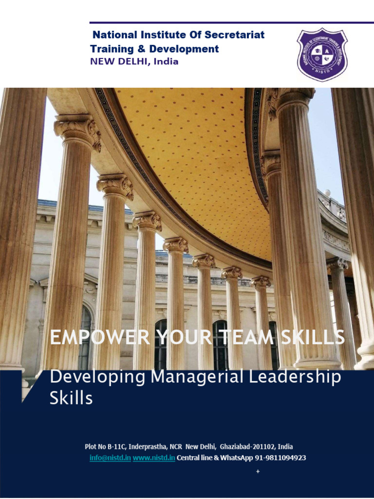 Developing Managerial Leadership Skills Pdf Team Building Business