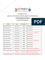 Calendario de Clases ADMINISTRACIÓN DE EMPRESAS