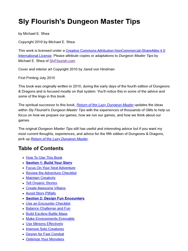 Sly Flourish - S Dungeon Master Tips | Download Free PDF | Dungeons ...
