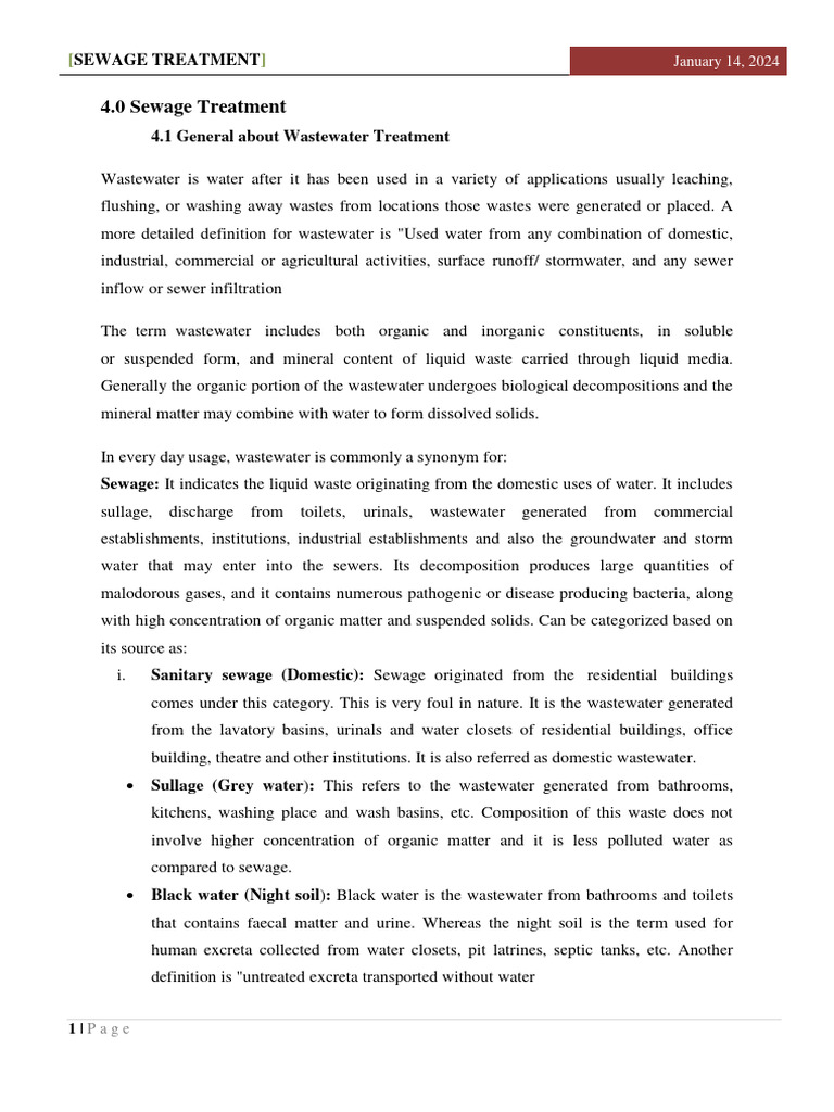 Issues in Secondary Wastewater Treatment | PDF | Sewage | Sewage Treatment