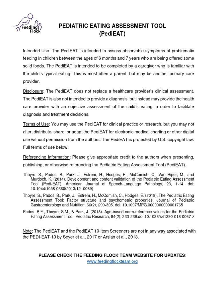 PediEAT Full Version 2023-9-8 2 | PDF | Pediatrics | Mouth