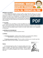 Organizacion Social Del Virreinato Peruano para Quinto de Primaria