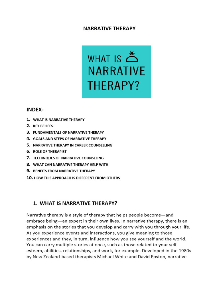Narrative therapy pdf psychotherapy narrative