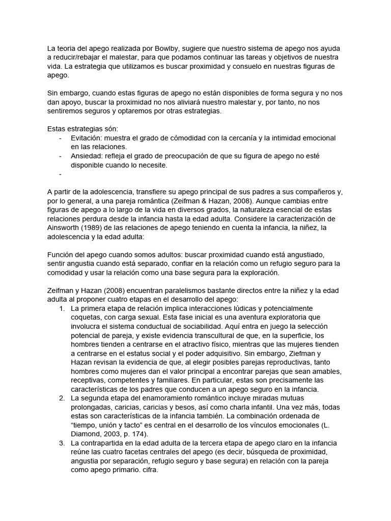 Estrategias de Apego y Desarrollo Emocional | PDF | Teoría de apego ...
