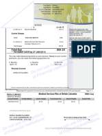 Total Due $69.25: Medical Services Plan Invoice