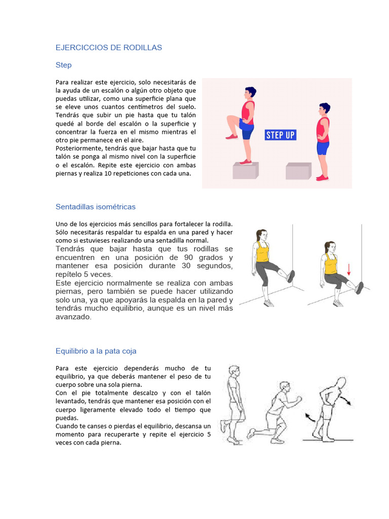 10 Tipos de EJERCICCIOS DE RODILLAS | PDF | Entrenamiento con pesas