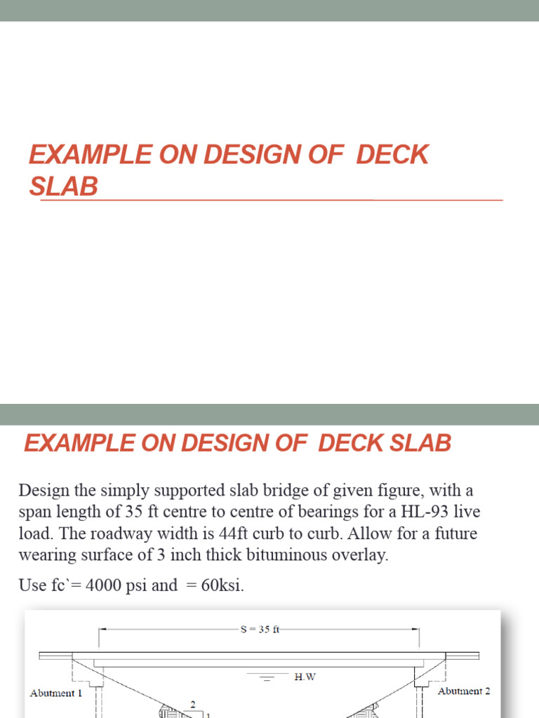 Deck Slab Design Example for Bridge | PDF | Bridge | Civil Engineering