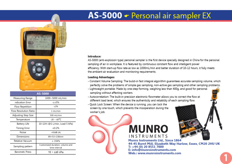Personal Air Sampler for Workplaces | PDF | Flow Measurement