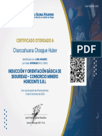 Curso INDUCCIÓN Y ORIENTACIÓN BÁSICA DE SEGURIDAD - CONSORCIO MINERO HORIZONTE S.R.L - Doc 45448951 - CHARCCAHUANA CHOQQUE HUBER