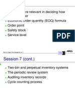 Costs That Are Relevant in Deciding How Much To Order Economic Order Quantity (EOQ) Formula Order Point Safety Stock Service Level