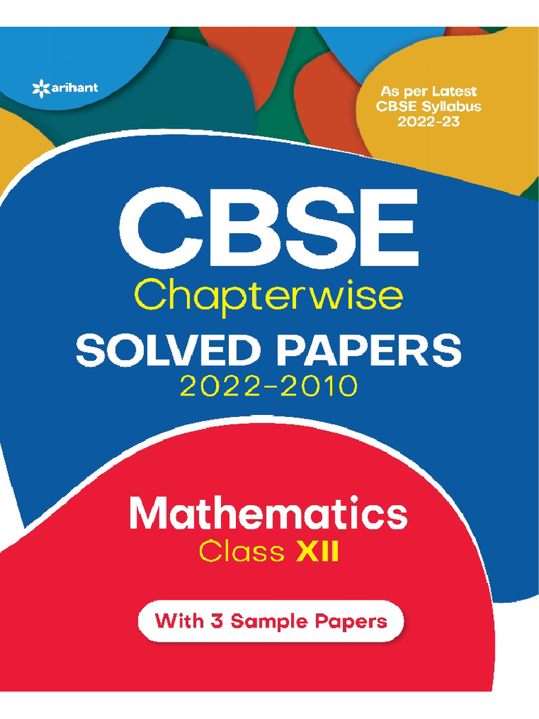 CBSE CHAPTERWISE SOLVED PAPERS ARIHANT PDF 2023 visual data 6
