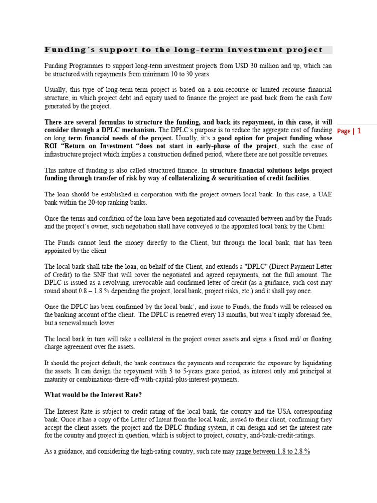 Funding Programme - Long-Term Project | PDF | Banks | Finance & Money ...