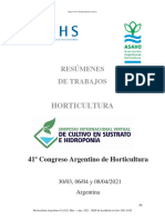Resúmenes de Horticultura - Simposio Internacional de Cultivo en Sustrato e Hidroponía - 41º Congreso Argentino de Horticultura