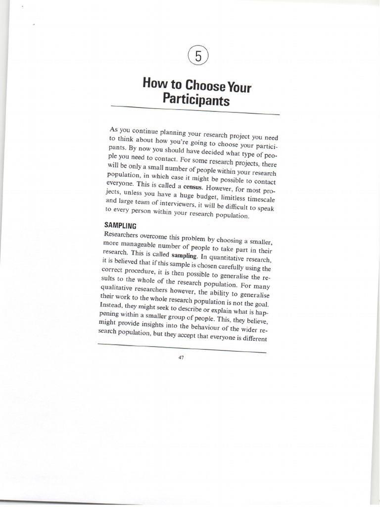How To Choose Your Participants | PDF