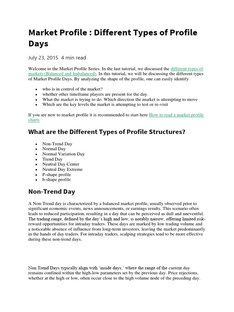 Different Types of Profile PDF Day Trading Business