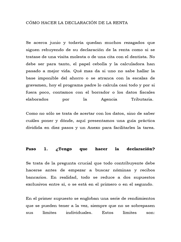 Guía para la Declaración de la Renta 2023 | PDF | Impuestos | Compartir ...