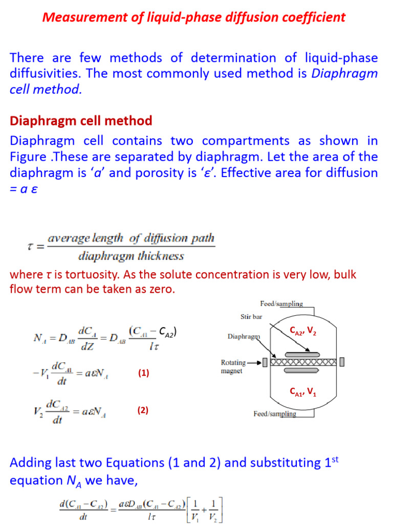 Liquid-Phase Diffusion Coefficient Methods | PDF | Teaching Methods ...
