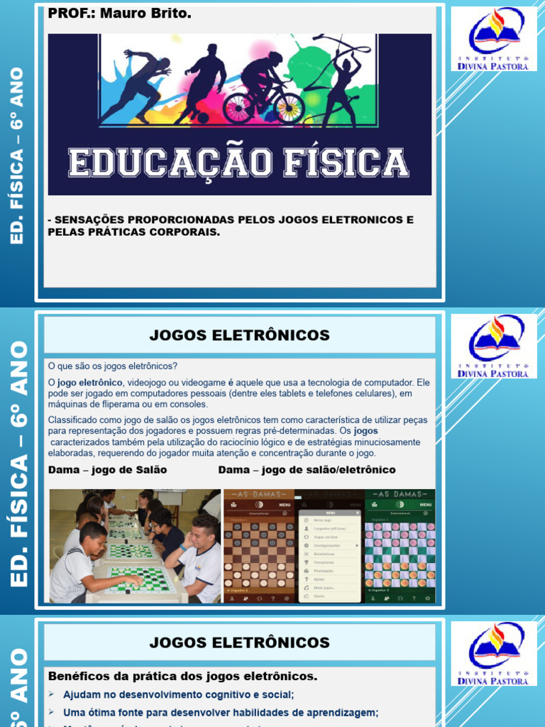 Jogos Eletrônicos na Educação Física 6º Ano | PDF | Videogames