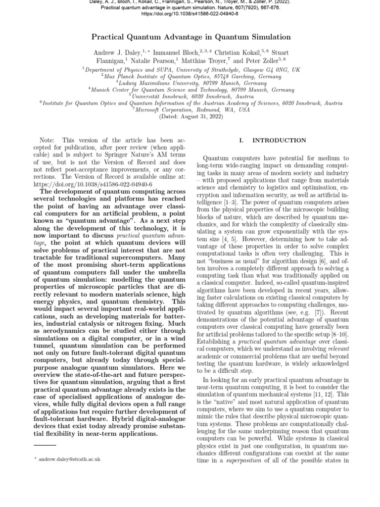 Quantum Simulation for Scientists | PDF | Quantum Computing | Applied ...