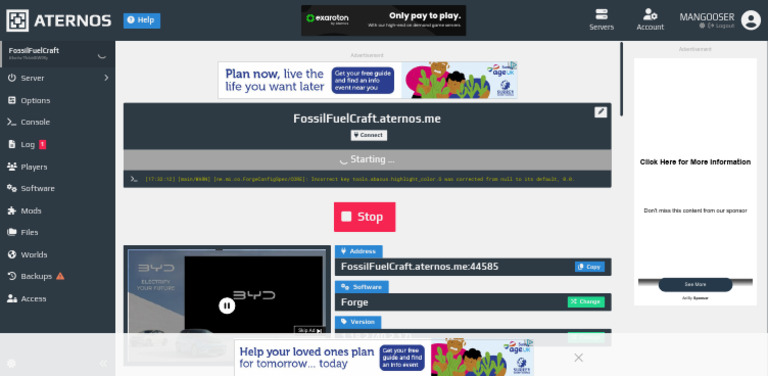 Aternos Free Game Server Hosting | PDF | Software | Computing