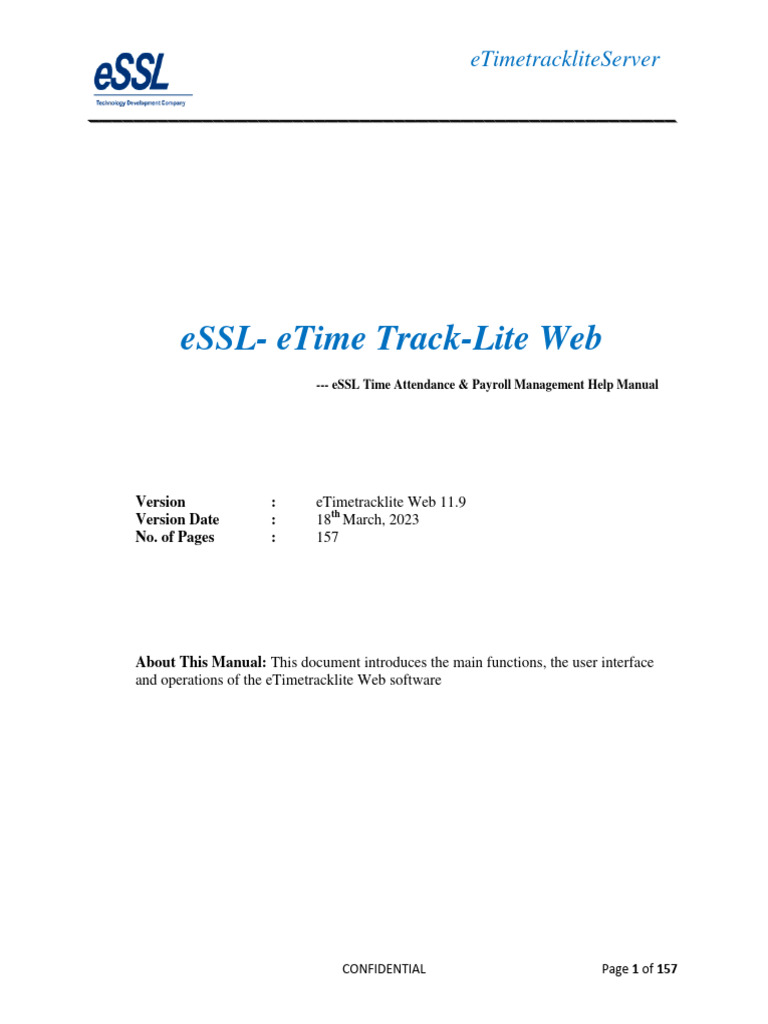 eSSL eTimeTrack-Lite User Manual | PDF | World Wide Web | Internet & Web