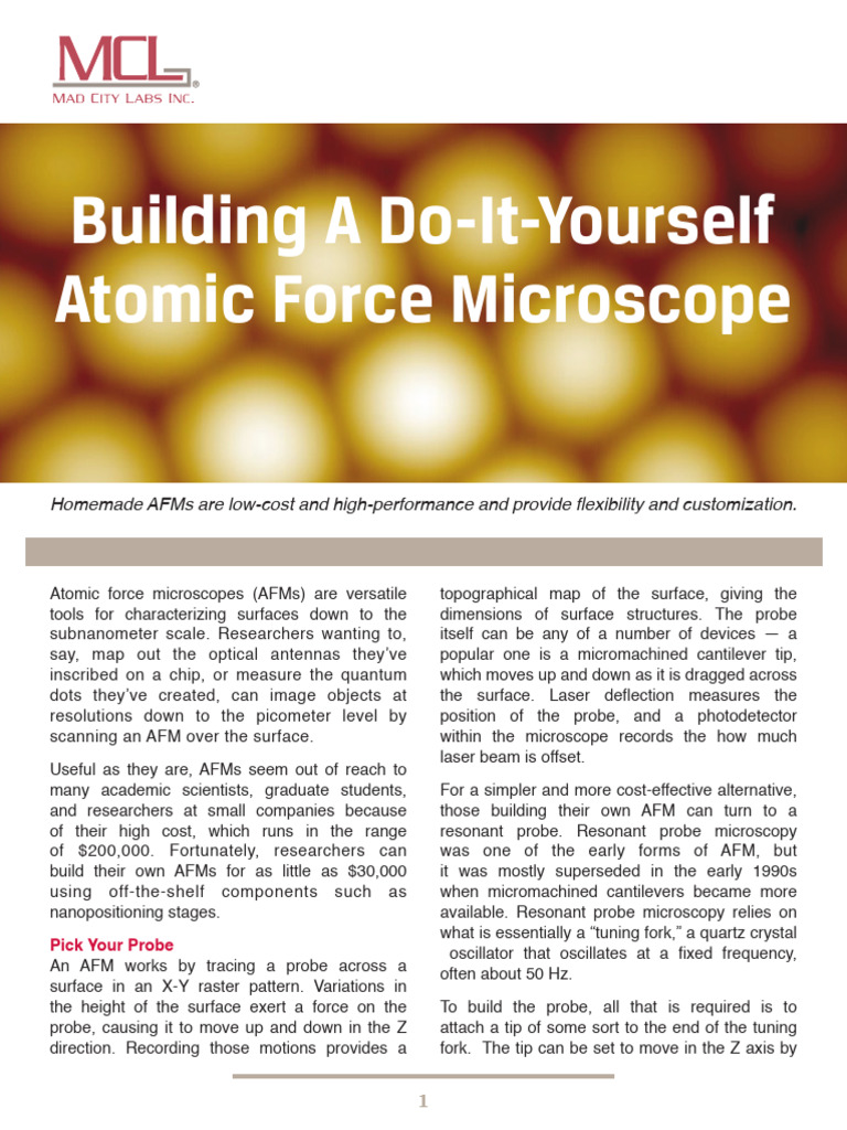 MCL Diy Afm | PDF | Atomic Force Microscopy | Microscope