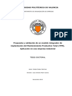 MATEO - Propuesta y Validación de Un Modelo Integrador de Implantación Del Mantenimiento Producti...