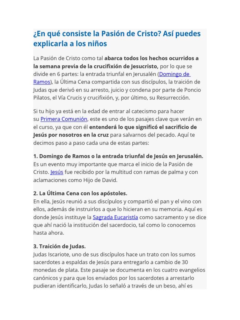 Explicación de la Pasión de Cristo | PDF | Jesús | Crucifixion de jesus