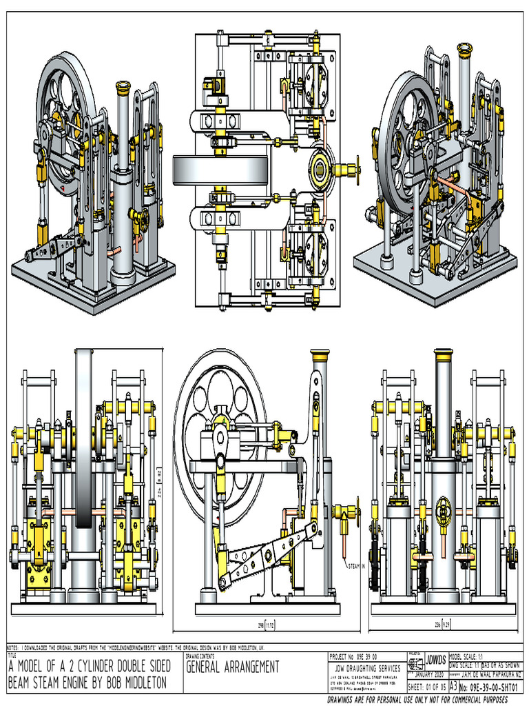 Beam Steam Engine Plans PDF | PDF | Steam Power | Steam Engine