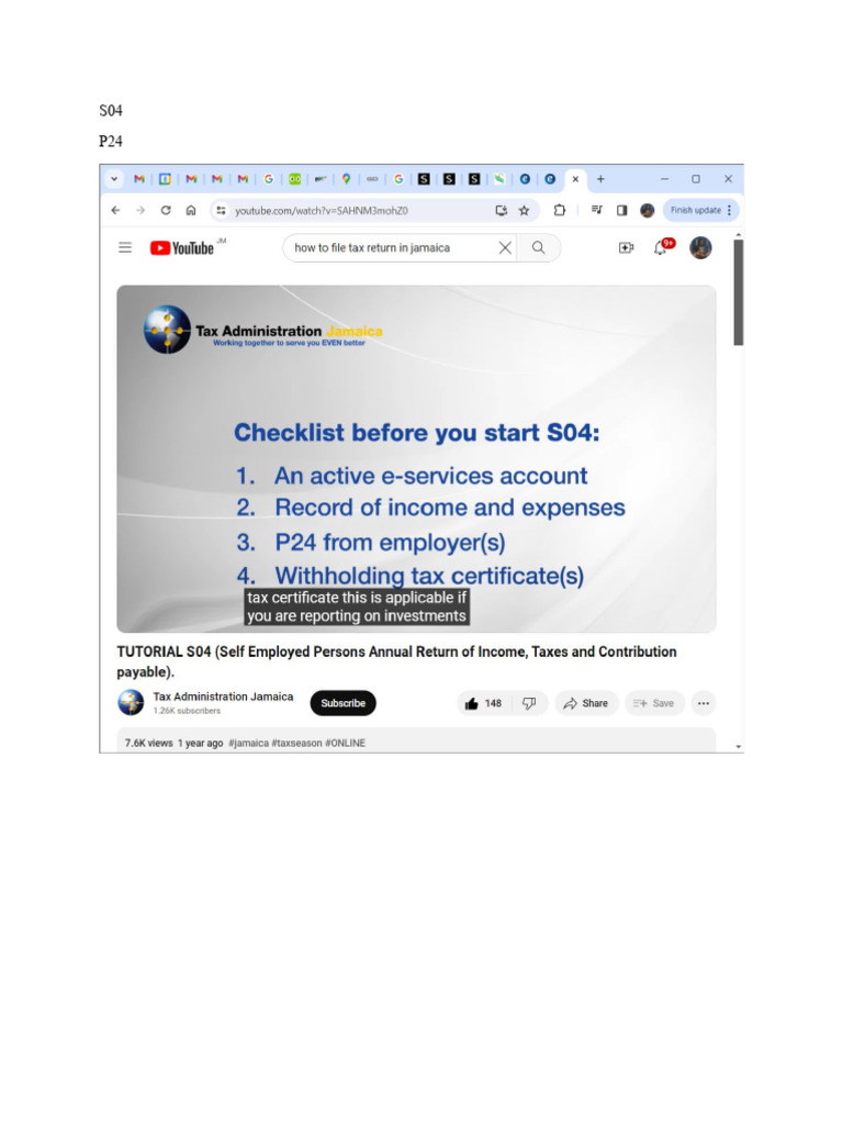 S04 Jamaican Tax Checklist PDF