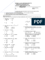Soal Ujian Semester 1 Matematika KLS 9