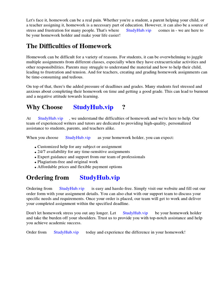 Kids Homework Holder