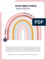 Colorful Rainbow Breathing Brain Break Worksheet