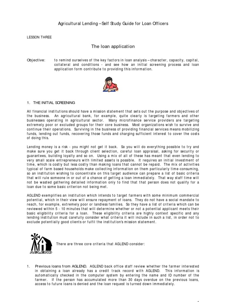 Agricultural Loan Application Guide | PDF | Loans | Farms