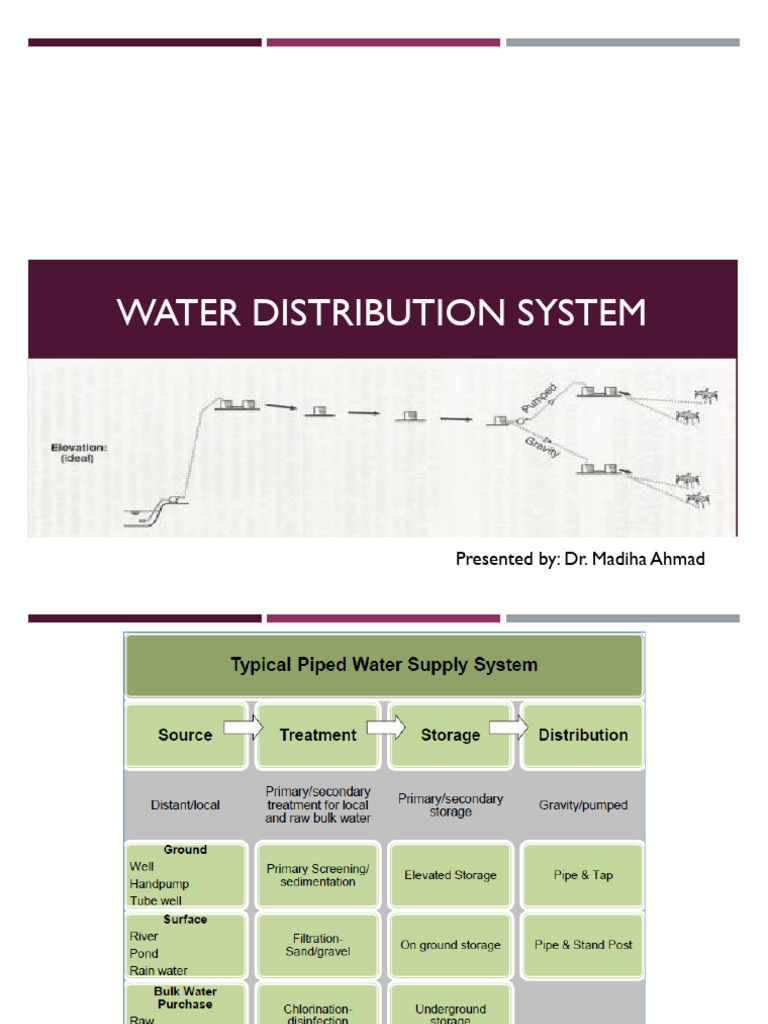 Water Distribution System Overview | PDF | Water Supply Network | Pump