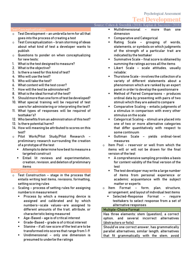 Psychological Test Development Guide | PDF | Validity (Statistics ...