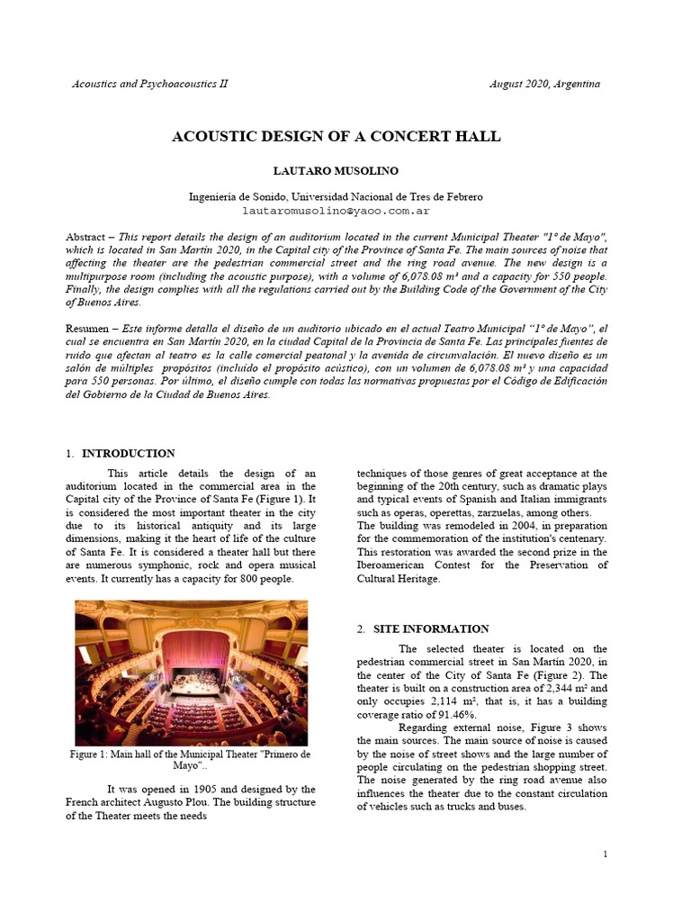 AP2 - 2020-1Q - Musolino - Auditorium Design | PDF | Classical ...