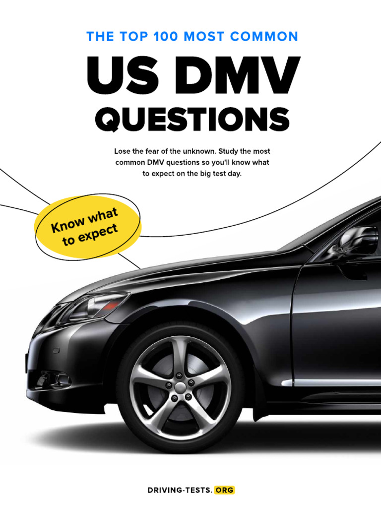The 100 Most Common US DMV Questions PDF Traffic Intersection (Road)