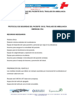 Protocolo de Seguridad Del Paciente en El Transporte de Ambulancias Emerdom Ltda