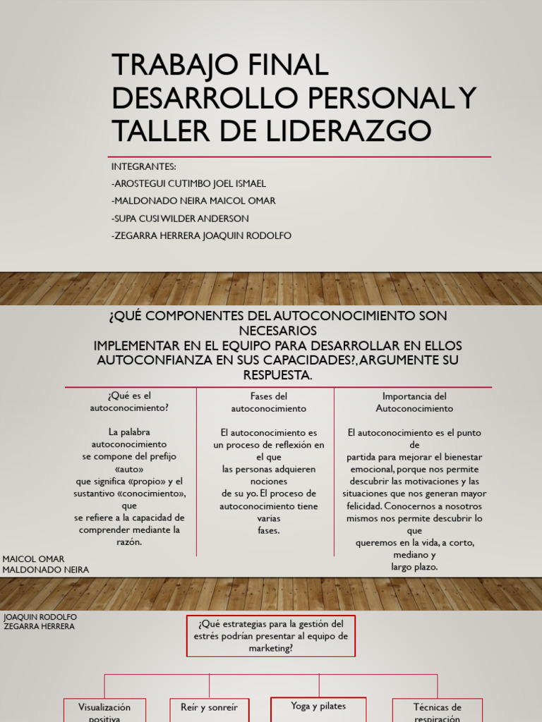 Trabajo Final Desarrollo Personal y Taller de liderazgoPDF | PDF ...